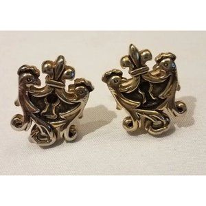 SWANK Gold Tone Family Crest Cufflinks with Roosters